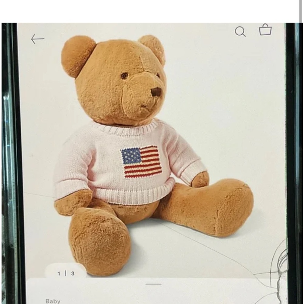 Polo by Ralph Lauren Tan Teddy Bear with Pink Sweater